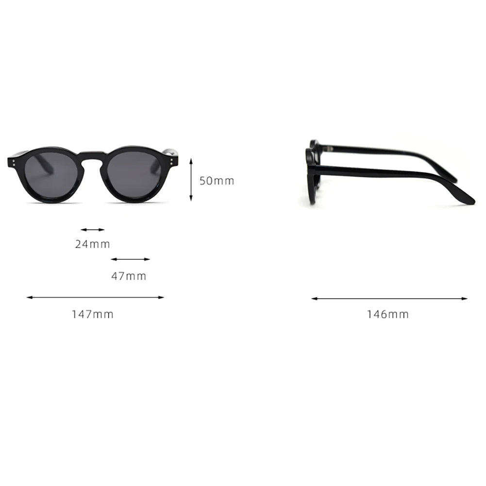 JOHNNY - Retro Polarized TR90 Round Frame Sunglasses