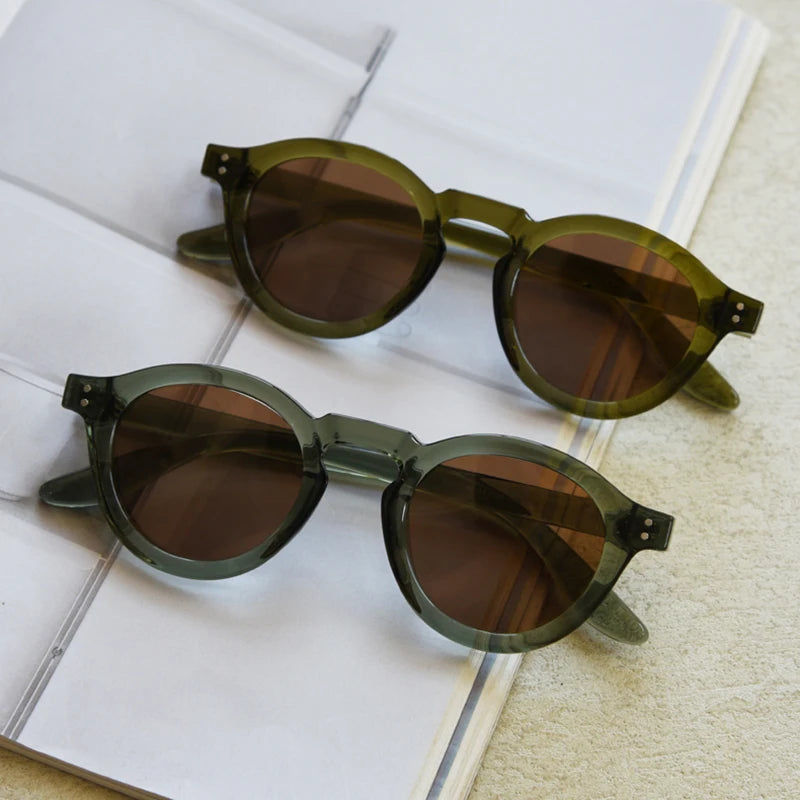 JOHNNY - Retro Polarized TR90 Round Frame Sunglasses