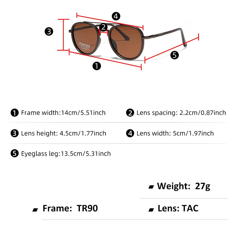 LEWIS - Classic Double Bridge Driving Sunglasses