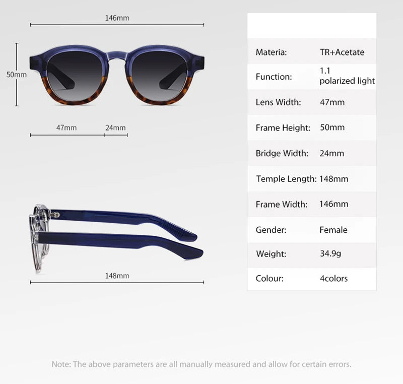 TIMOTHY - Retro Polarized Round Frame TR90 Sunglasses